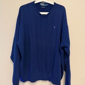 Ralph Lauren Men's Deep Blue V-Neck Sweater